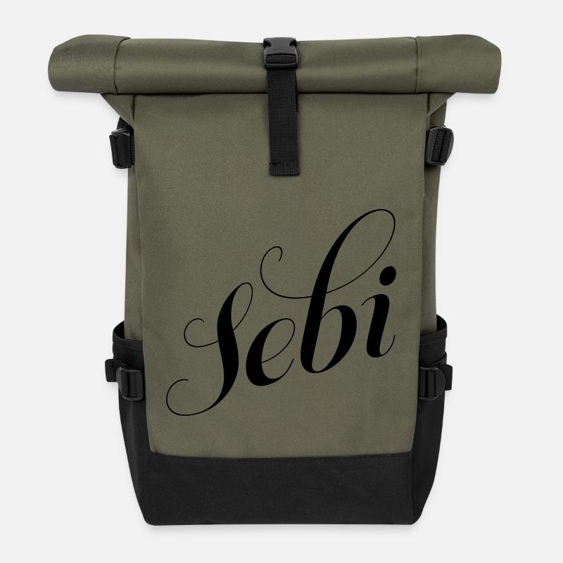 Sebi - Roll Top Backpack - olive/black