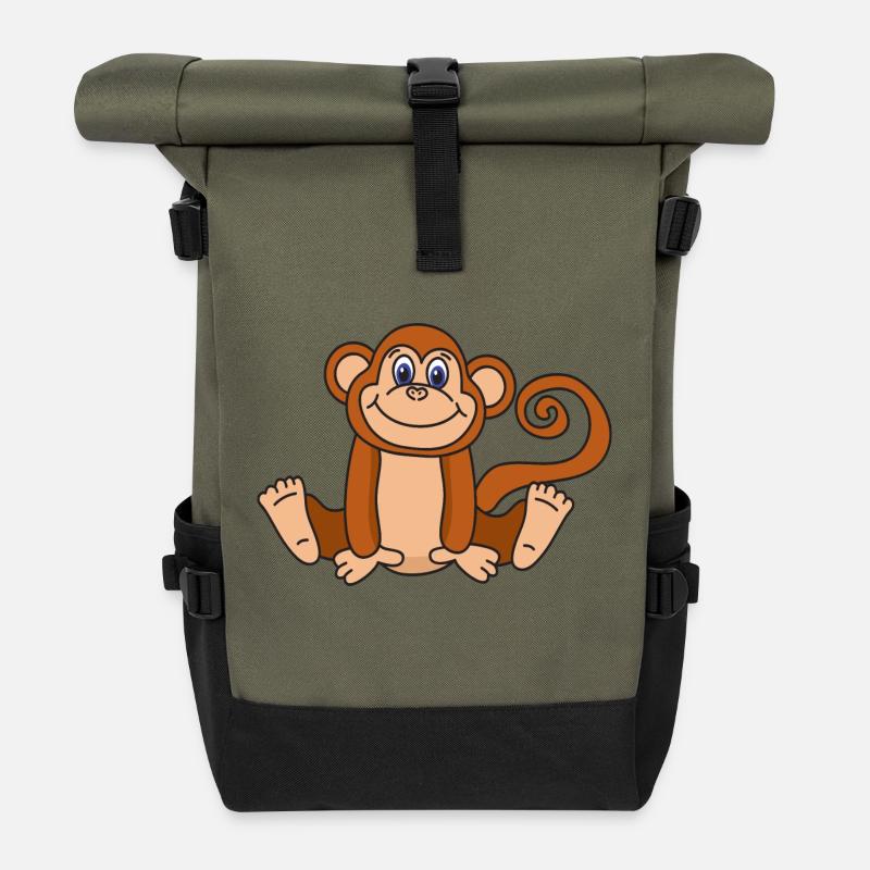Affe - Rolltop Rucksack - Olive/Schwarz