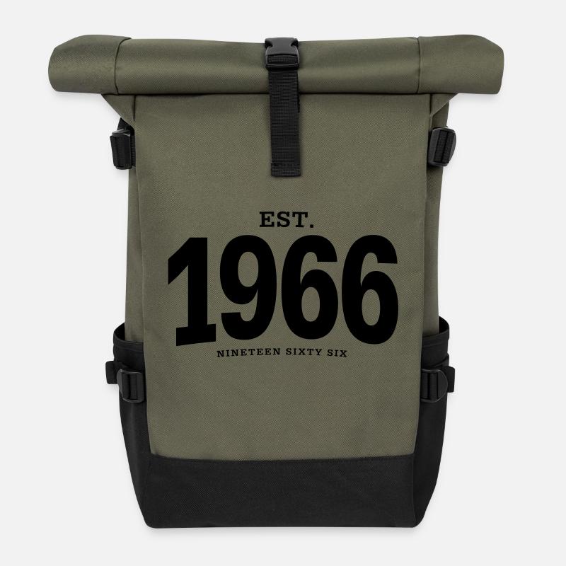 EST. 1966 Nineteen Sixty Six - Roll Top Backpack - olive/black