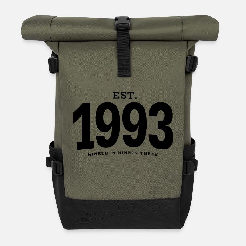 HNE. 1993 Nineteen Ninety Three - Sac Ă dos roll top - olive/noir