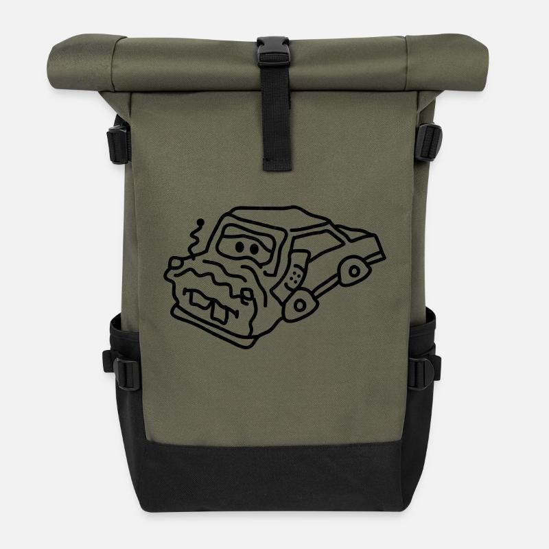 auto_accident - Rolltop Rucksack - Olive/Schwarz
