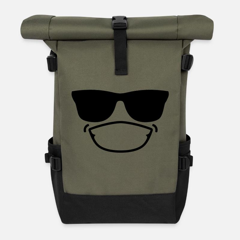 smiley12b - Rolltop Rucksack - Olive/Schwarz