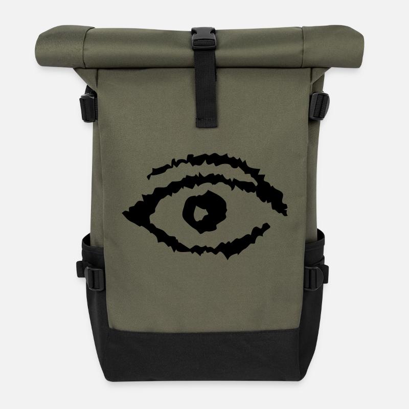 Auge abstract - Rolltop Rucksack - Olive/Schwarz