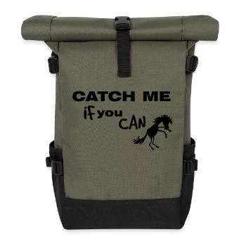 Cheval, CATCH ME IF YOU CAN - Sac à dos roll top - olive/noir - Devant