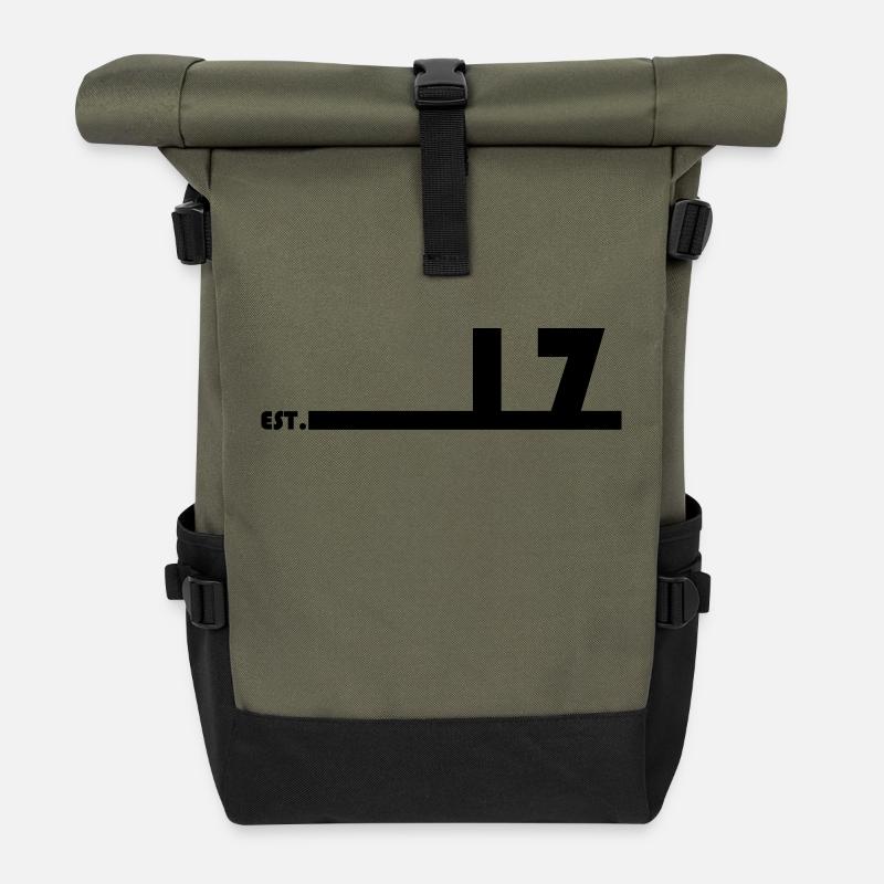 17_Black_Bauhaus93 - Rolltop Rucksack - Olive/Schwarz
