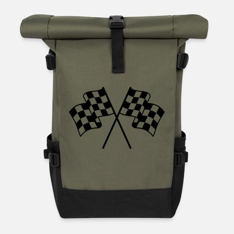 Zielflaggen 1 farbe - Rolltop Rucksack - Olive/Schwarz