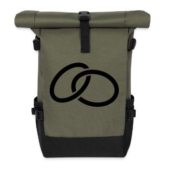 wedding_rings_f1 - Rolltop Rucksack - Olive/Schwarz - Vorne