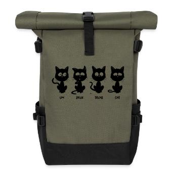 Un, deux, trois, cat...quatre chats4chatsplusieurs - Sac à dos roll top - olive/noir - Devant