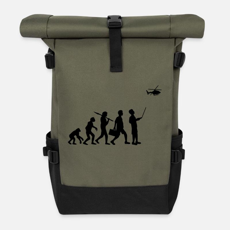 Evolution Ferngesteuert Modellhubschrauber - Rolltop Rucksack - Olive/Schwarz