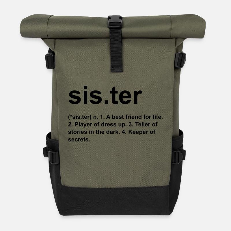 sister - Rolltop Rucksack - Olive/Schwarz