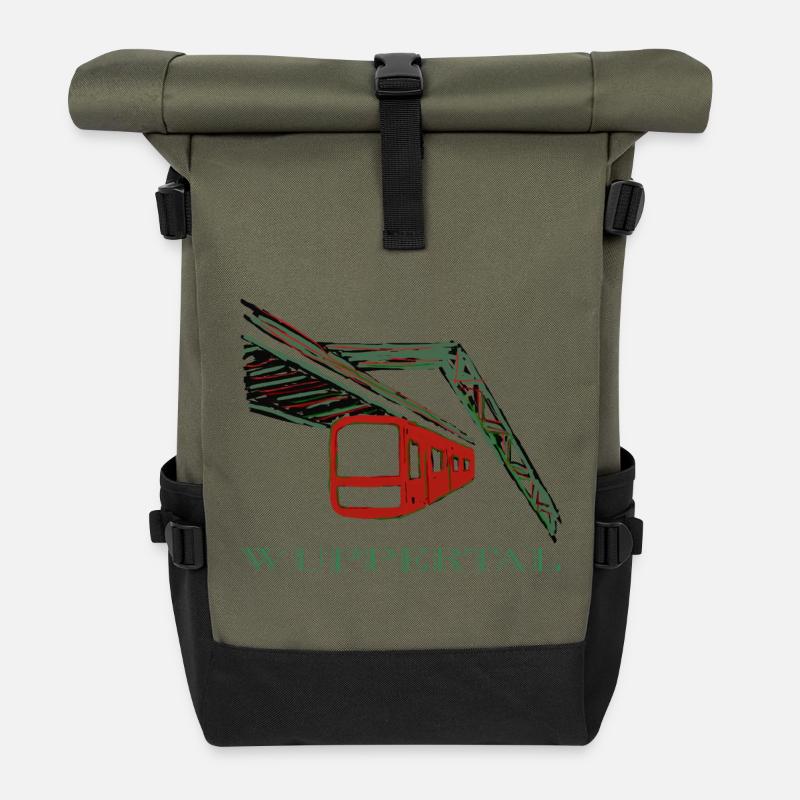 Schwebebahn - Rolltop Rucksack - Olive/Schwarz