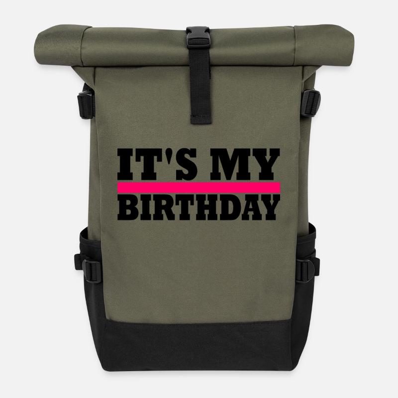 its my birthday - Rolltop Rucksack - Olive/Schwarz