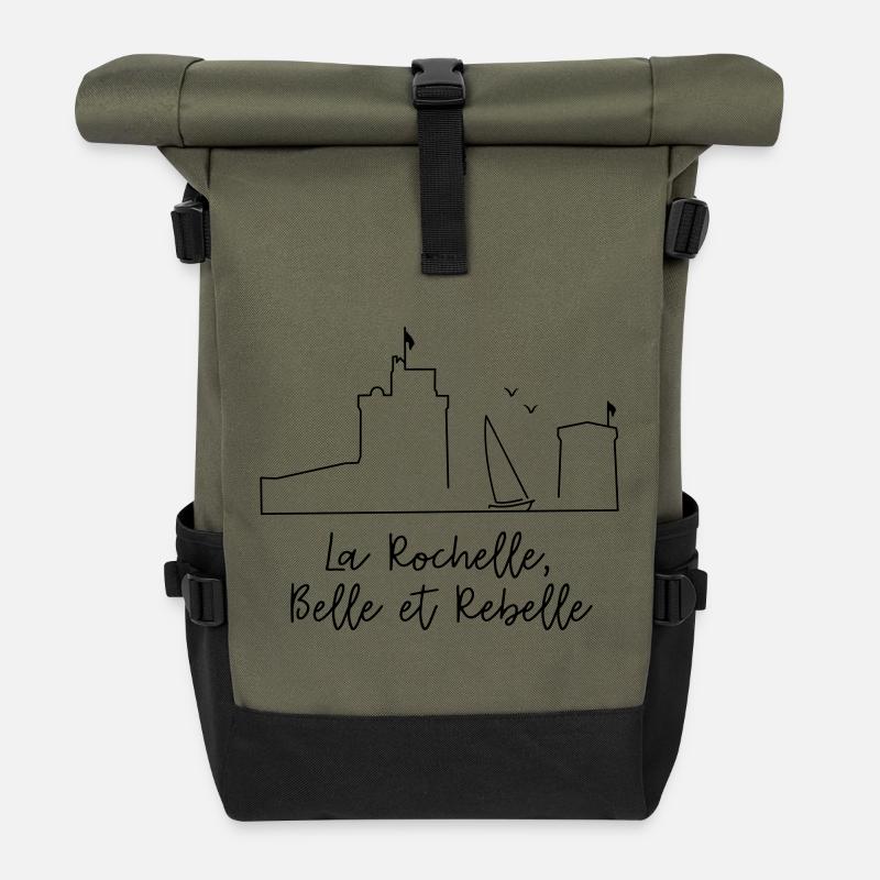 La Rochelle design by Nicolas Poitevin - Sac à dos roll top - olive/noir