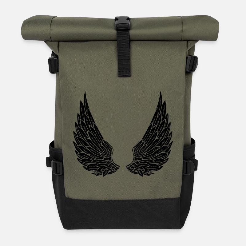 Engelsflügel - Rolltop Rucksack - Olive/Schwarz