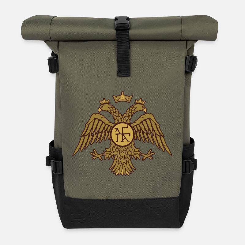 Byzantine Empire - Roll Top Backpack - olive/black