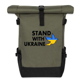 stand with ukraine - Roll Top Backpack - olive/black - Front
