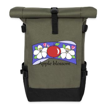 Fleur de pommier - Sac à dos roll top - olive/noir - Devant
