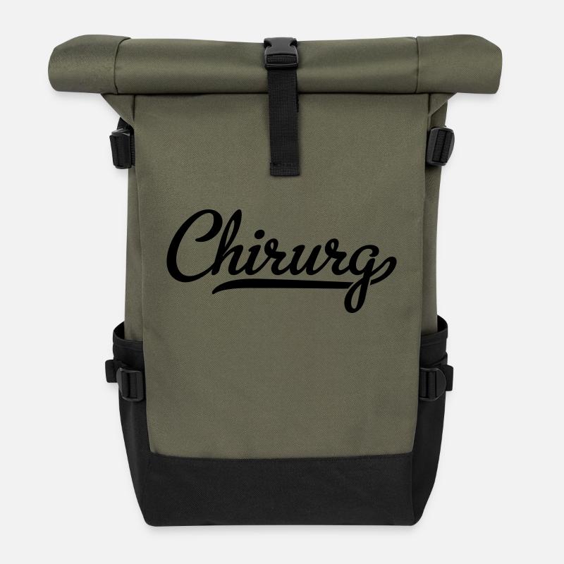 Chirurgien - Sac à dos roll top - olive/noir