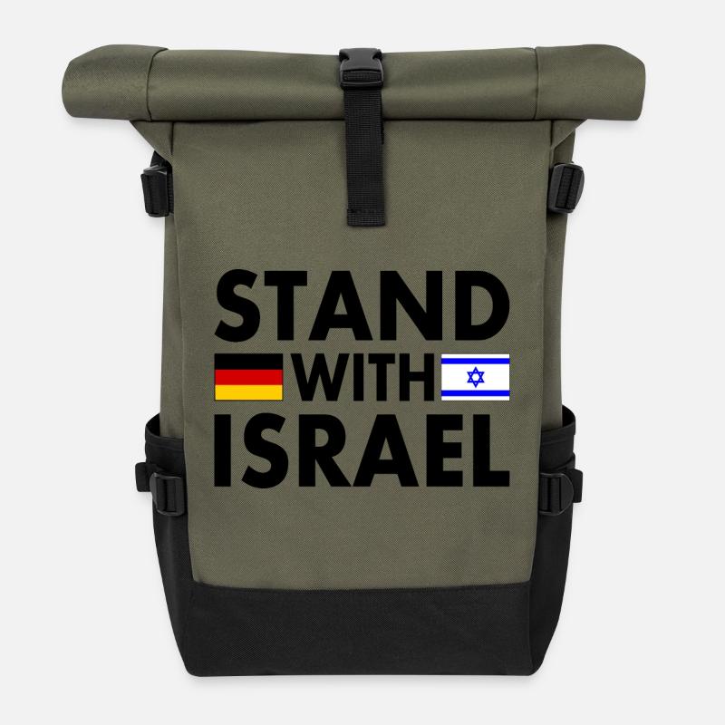 Stand with israel - Rolltop Rucksack - Olive/Schwarz