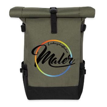 Leidenschaftlicher Maler - Rolltop Rucksack - Olive/Schwarz - Vorne