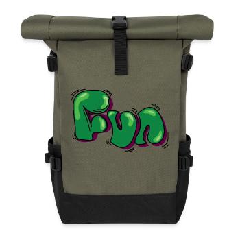 Fun - police de bande dessinée amusante - Sac à dos roll top - olive/noir - Devant