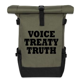Voice treaty truth - Roll Top Backpack - olive/black - Front