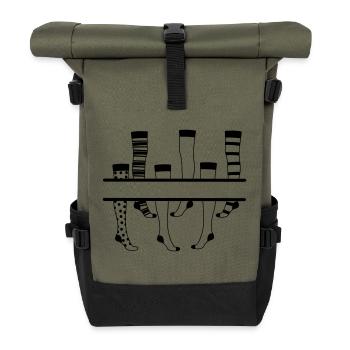 Pantyhose logo - Roll Top Backpack - olive/black - Front