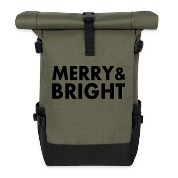 Merry and bright - Roll Top Backpack - olive/black - Front