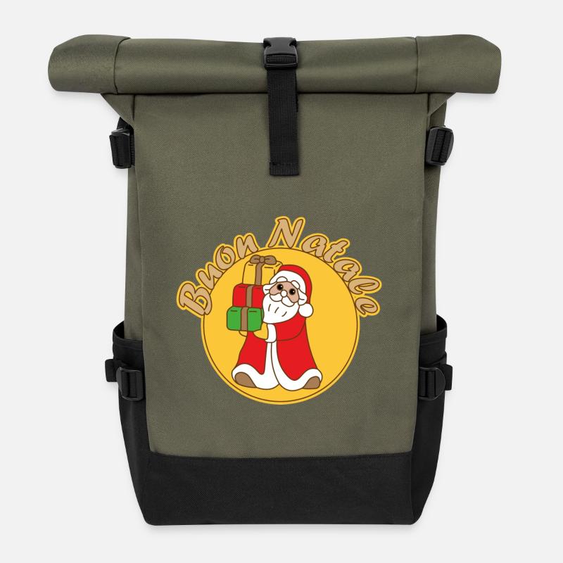 Cadeaux du Père Noël - Sac à dos roll top - olive/noir