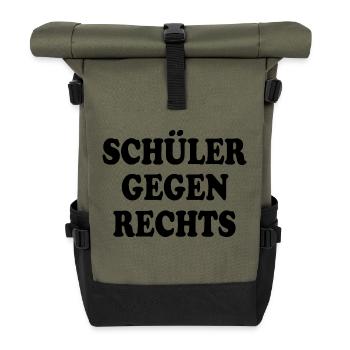 schüler gegen rechts - Rolltop Rucksack - Olive/Schwarz - Vorne