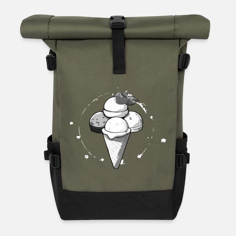 Glace - Sac à dos roll top - olive/noir