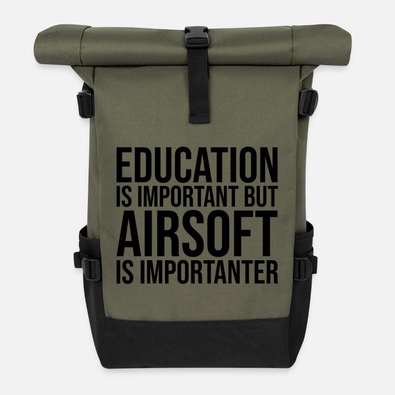 L’airsoft - Sac à dos roll top - olive/noir