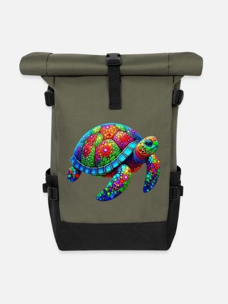 Schildkröte - Rolltop Rucksack - Olive/Schwarz