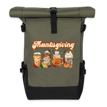 Thanksgiving - Roll Top Backpack - olive/black - Front