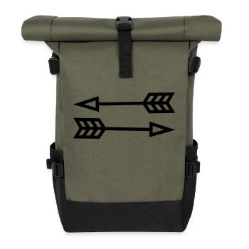 Arrows - Roll Top Backpack - olive/black - Front