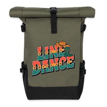 Line Dance Line Dance my hobby - Roll Top Backpack - olive/black - Front