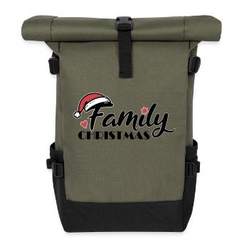 Family Christmas Font - Roll Top Backpack - olive/black - Front