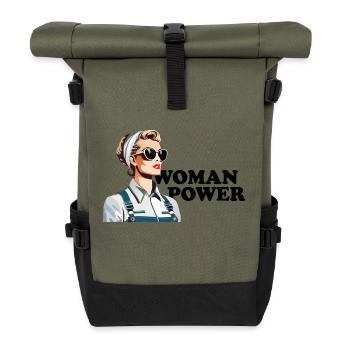 Woman Power - Roll Top Backpack - olive/black - Front
