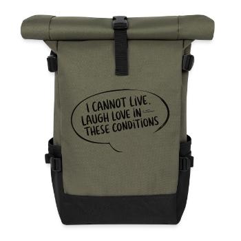 LEBEN - Rolltop Rucksack - Olive/Schwarz - Vorne