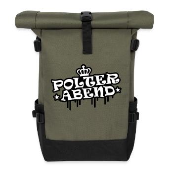Polterabend Polter Hochzeit - Rolltop Rucksack - Olive/Schwarz - Vorne