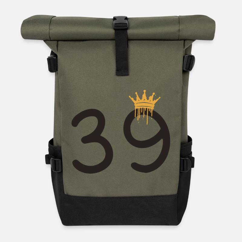 39 - Roll Top Backpack - olive/black