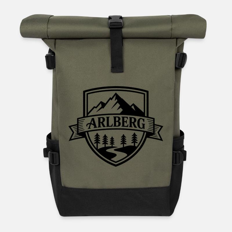  Arlberg - Souvenir Design - Rolltop Rucksack - Olive/Schwarz