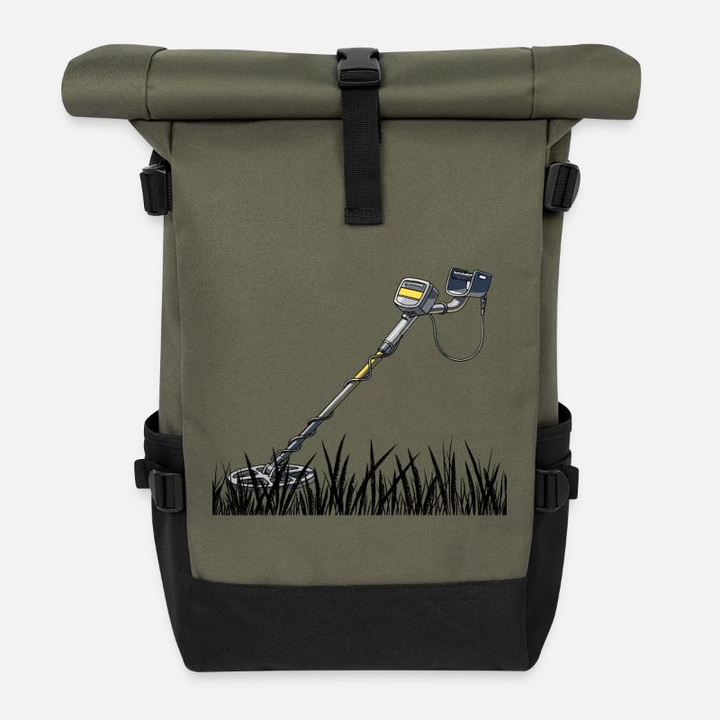 Metal detector - Roll Top Backpack - olive/black