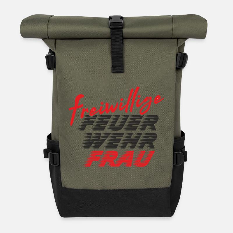 Firewoman - Roll Top Backpack - olive/black
