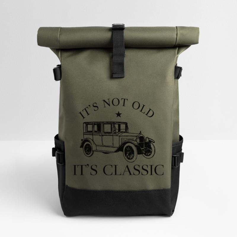 Oldtimer Auto It's Not Old It's Classic Spruch Rolltop Rucksack