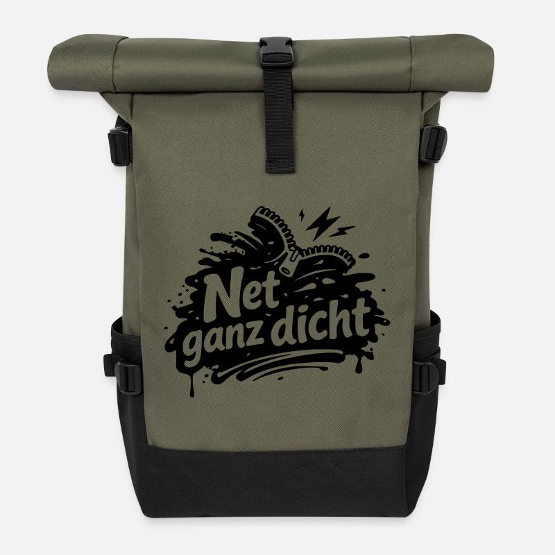 Net very tight - Roll Top Backpack - olive/black