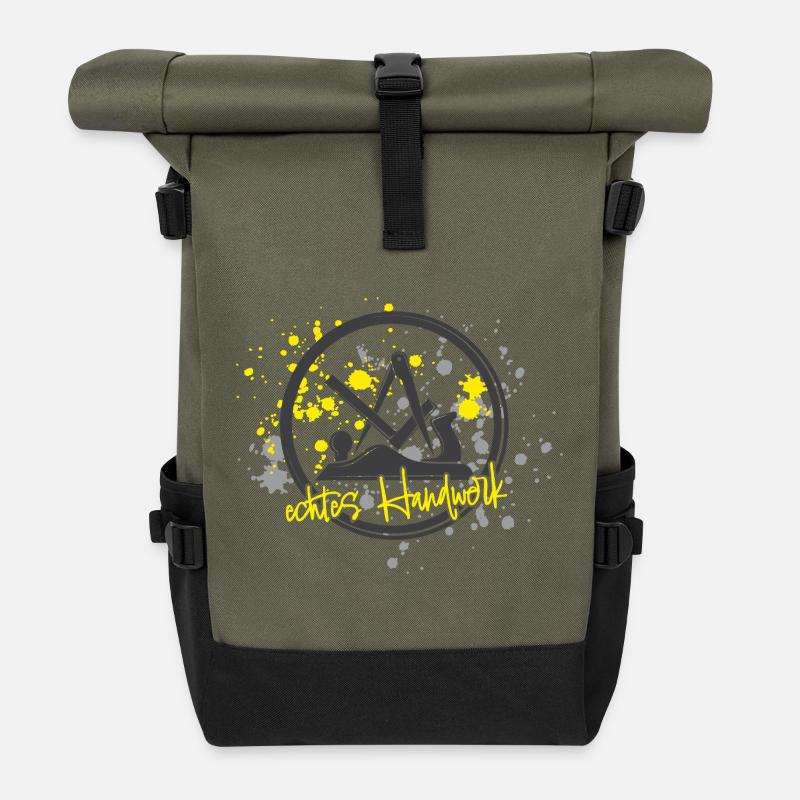 Schreiner Stolz gris-jaune petit - Sac à dos roll top - olive/noir