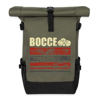 Bocce Petanque Boule Player - Roll Top Backpack - olive/black - Front