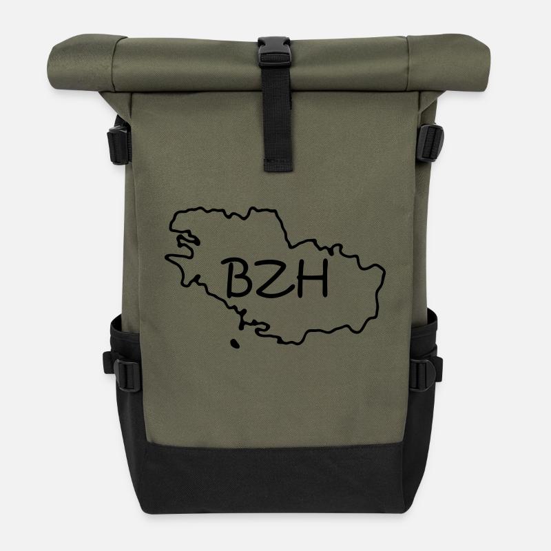 bretagne - Sac à dos roll top - olive/noir