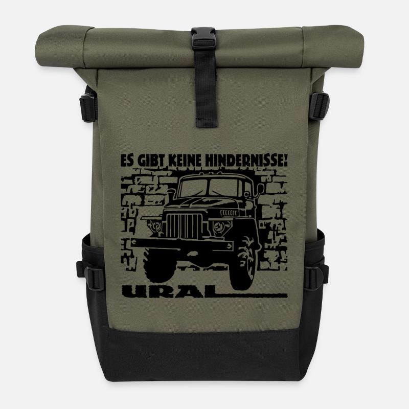 LKW Ural 374 D - Rolltop Rucksack - Olive/Schwarz